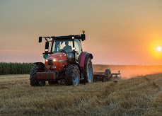 Farm tractor in the field